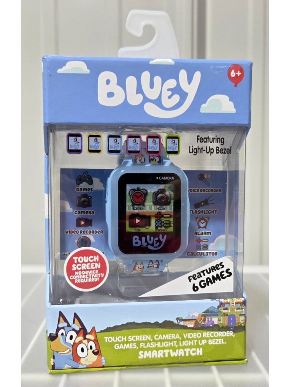 Bluey Touchscreen Kids' Smart Watch w/ Silicone Strap Multifunction & 6 Games